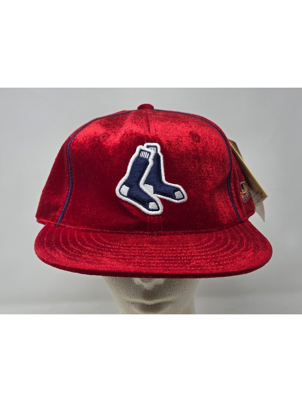 Boston Red Sox American Needle Red Velour Fitted Hat Size 8
